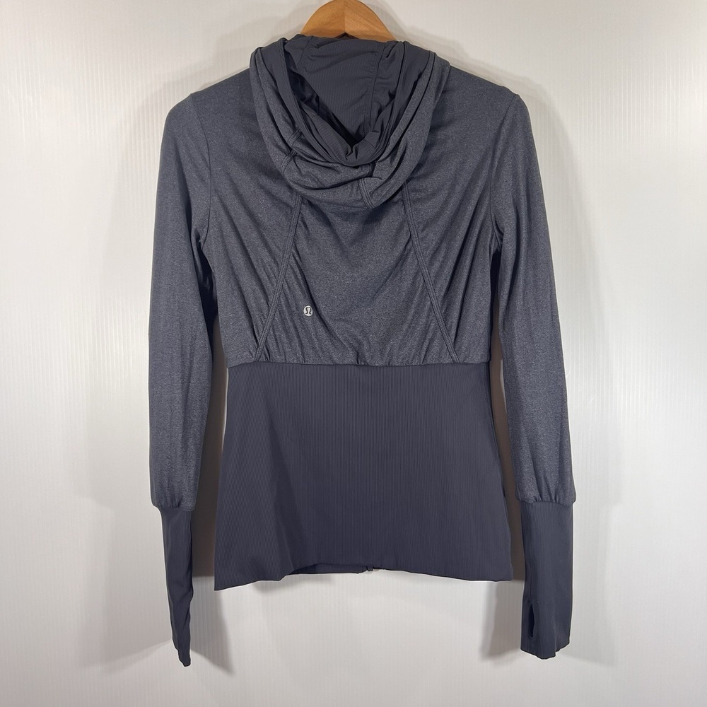 Lululemon Dance Studio Jacket Size 8 Gray Reversable Hoodie Full Zip *READ* - Picture 10 of 13